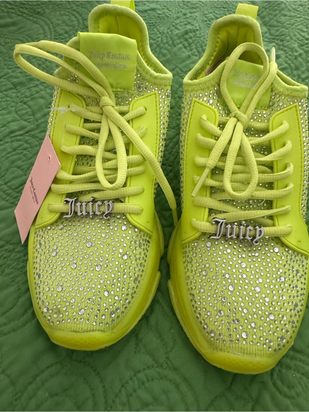 Juicy Couture Neon Lime Crystal-Embellished Women's Sneakers